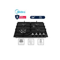 Encimera Empotrable a Gas 24 - Triple Flama Negro MTGB24R3402GG Midea