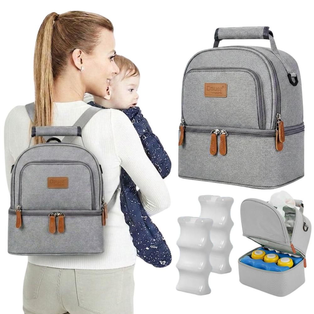 Cooler Bag De Leche Bolso Conservador Termico y 2 Porta Hielo Contorneado Dauer