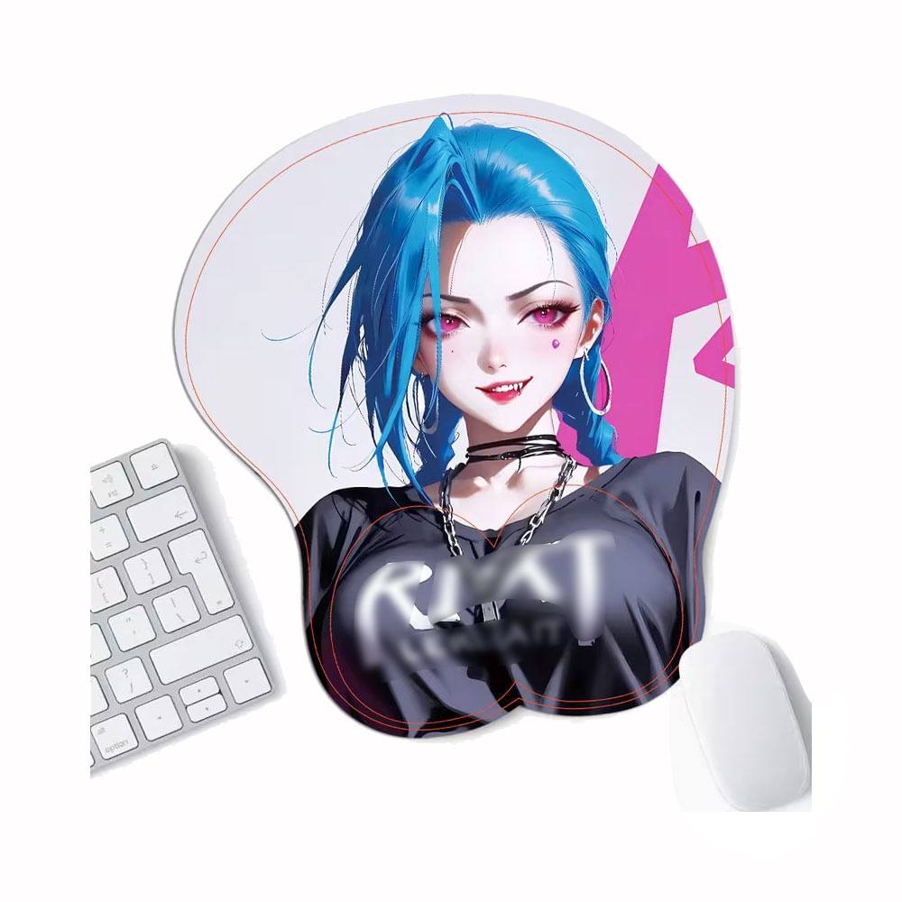 Mousepad Ergonómico Anime con Reposamuñeca 3D Antideslizante para PC Laptop