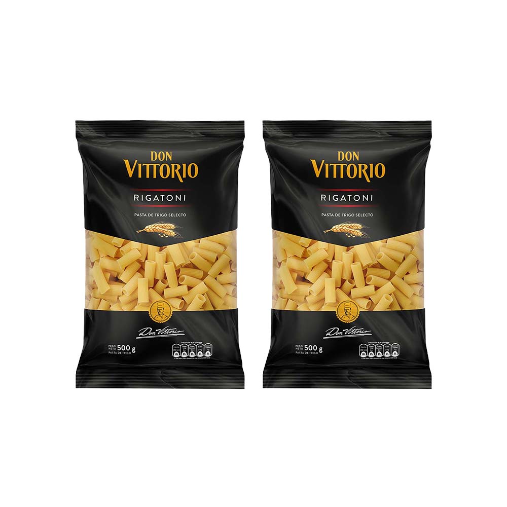 Pack Fideos DON VITTORIO Rigatoni Bolsa 500g x 2un