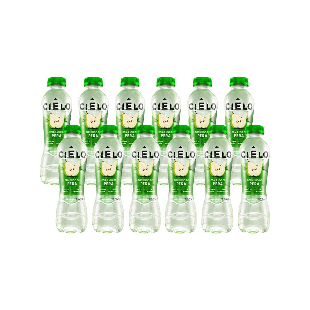 Agua con Gas CIELO Sabor a Pera Paquete 12 Botellas 350ml c/u