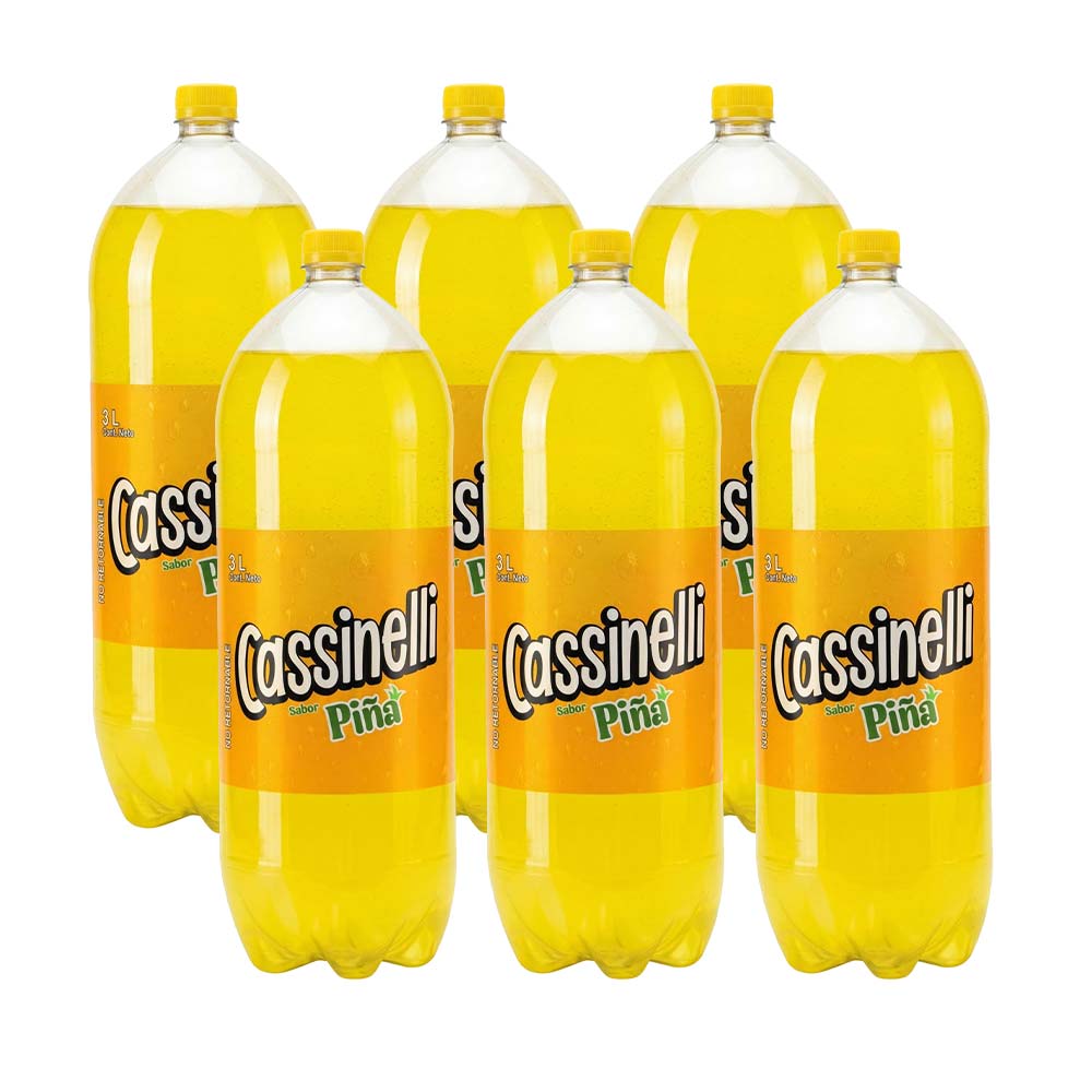Gaseosa CASSINELLI Piña Paquete 6 Botellas 3L c/u - Makro
