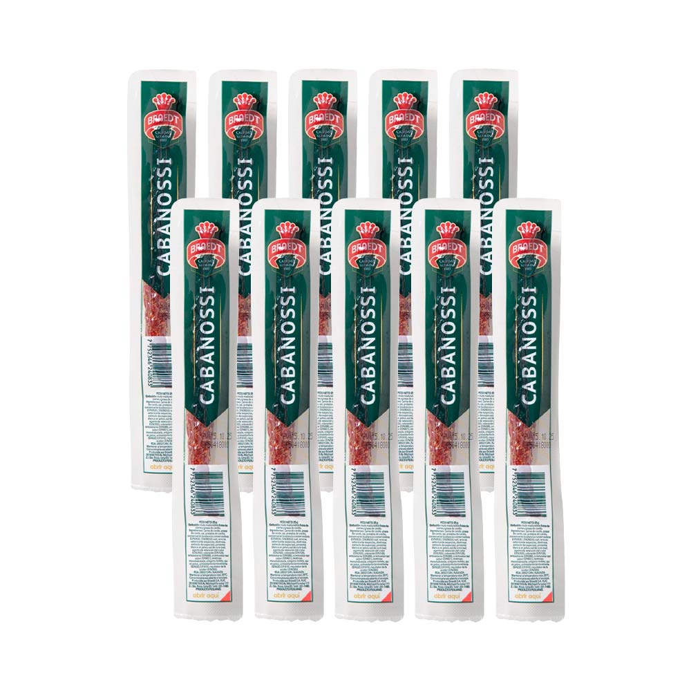Pack Cabanossi BRAEDT Paquete 25g x 10un