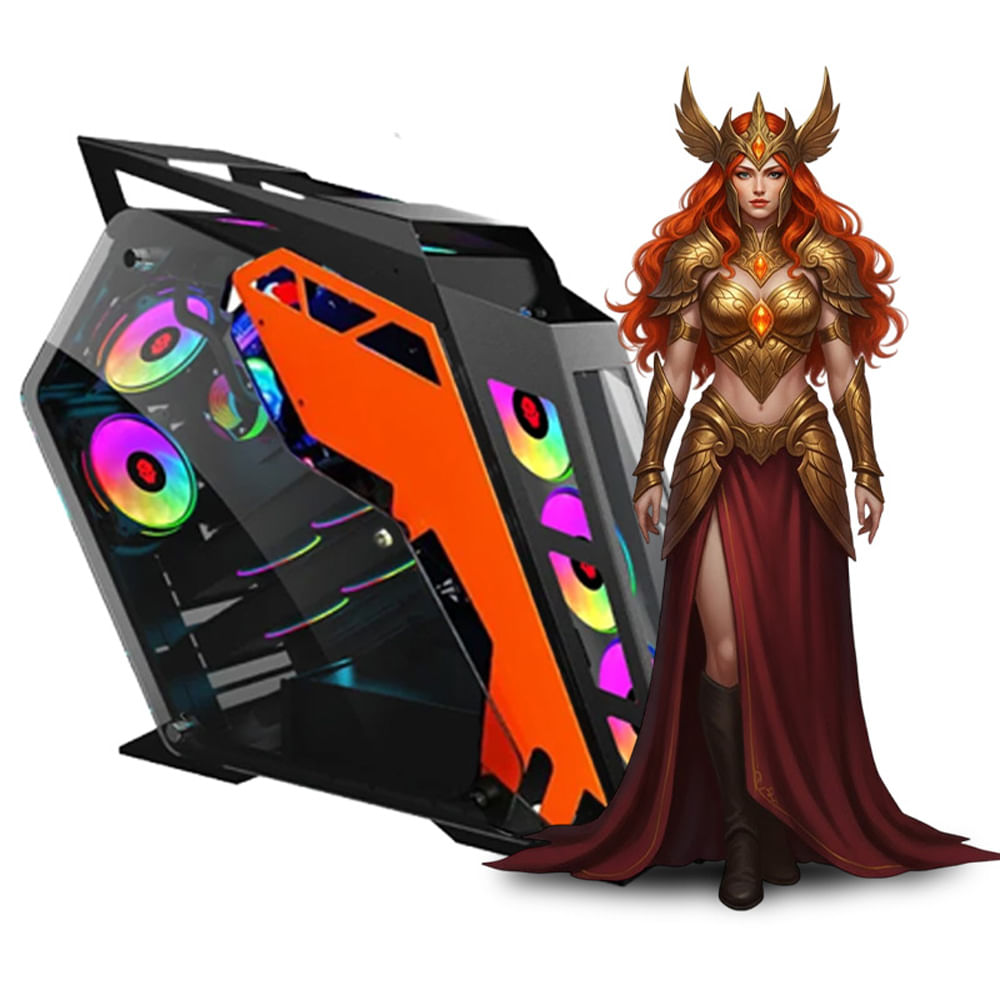 CPU Gamer Intel Core i7 14700F 16gb 500GB RTX5060 8GB Mipclista orange COMPUTADORA