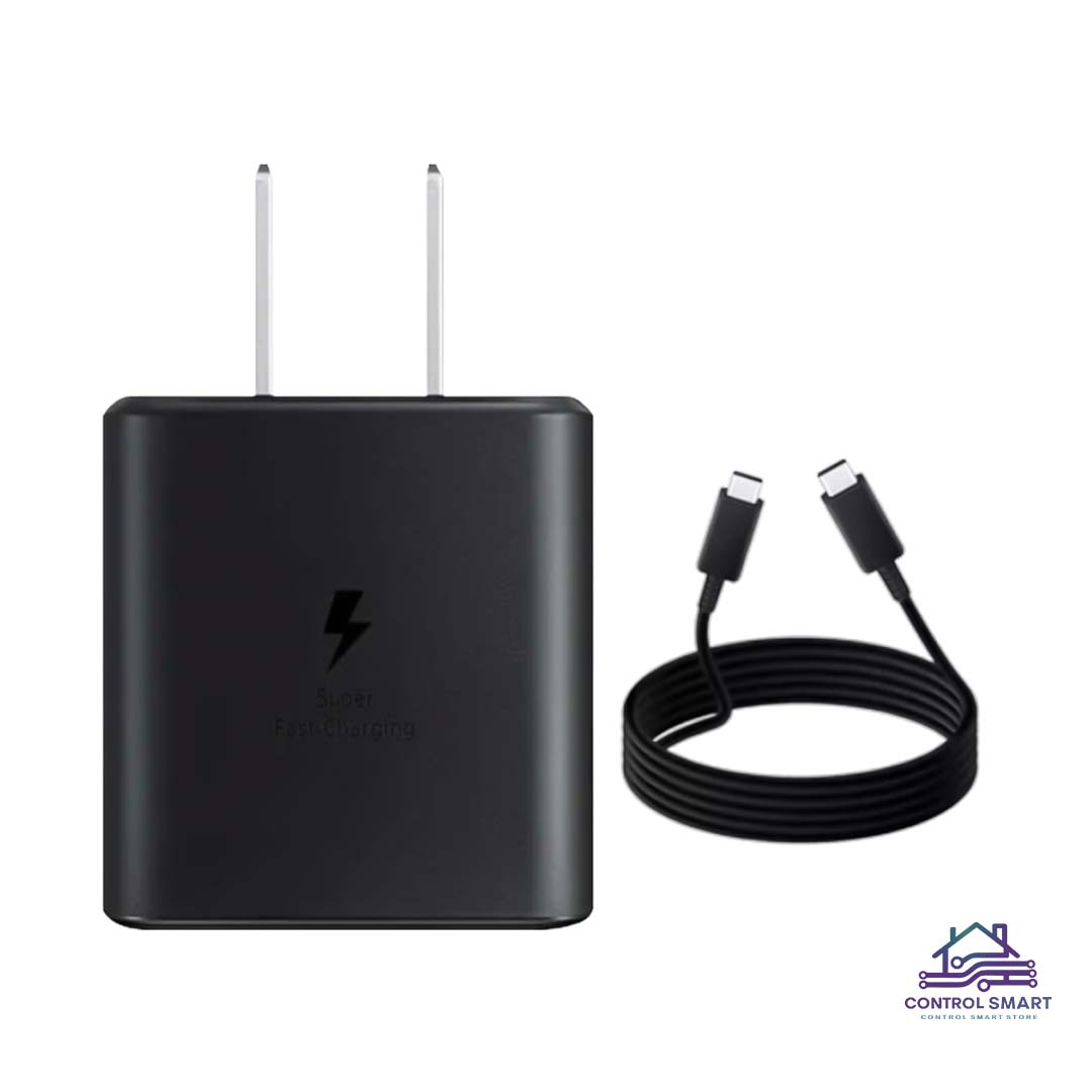 Cargador samsung 45w super fast charging usb-c galaxy s22 s21 not20