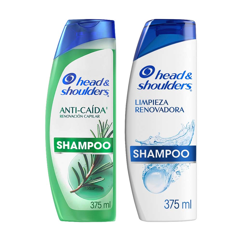 PACK HEAD&SHOULDERS: Shampoo Limpieza Renovadora Frasco 375ml + Shampoo Anti-caída Romero Frasco 375ml