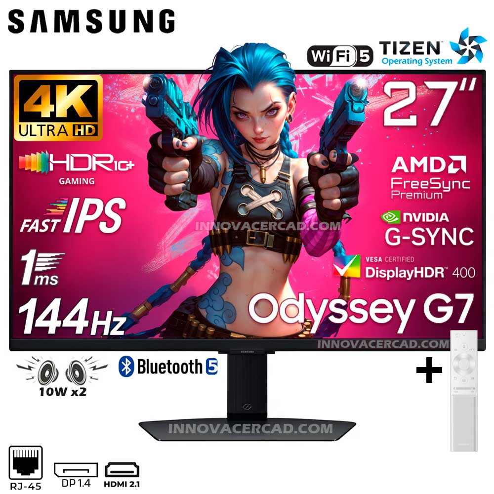 Monitor Samsung Odyssey G7 LS27DG700ELXPE 27 4K UHD FAST IPS 144Hz 1MS