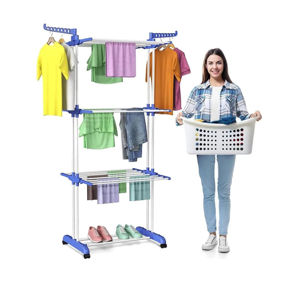 Tendedero Organizador de Ropa Portatil Azul