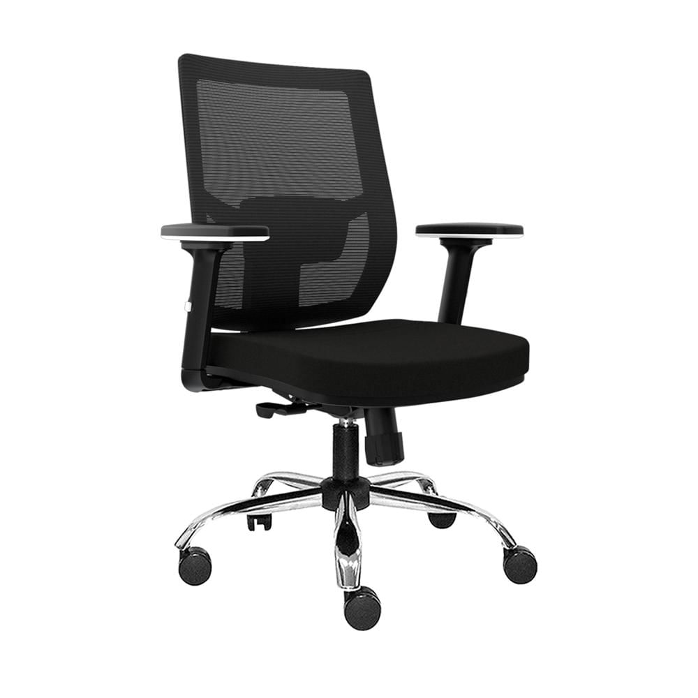 Silla Ergonómica Lims Syncro Brazos 3D Gerente Cromado Negro PN Ofideas