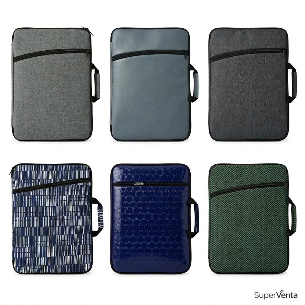 Maletín Laptop 14 -15.6 Antigolpes Impermeable Cuerina Ejecutivo Colores Sobrios - Al Azar