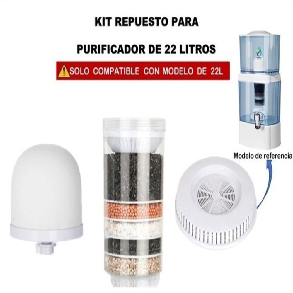 Kit repuesto para purificador de agua 22L