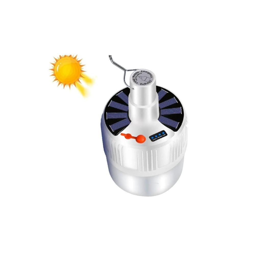 Foco Lampara con Panel Solar Recargable-Portatil