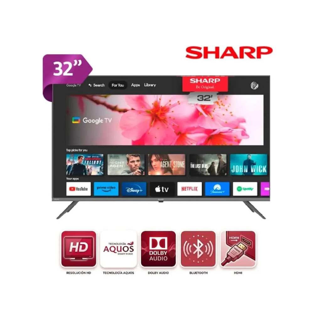 Televisor SHARP 2T-C32GF2060L 32 Pulg con Sistema operativo Google TV