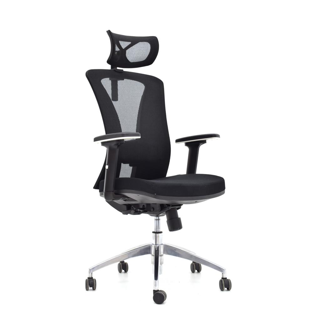 Silla Ergonómica Versalles Presidente Brazos 3D Aluminio Negro  PN Ofideas