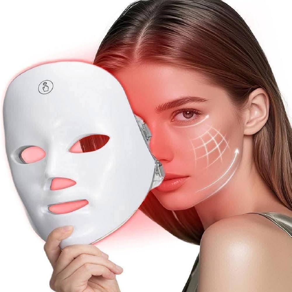 Máscara Led Facial 7 Colores Rejuvenecimiento Usb