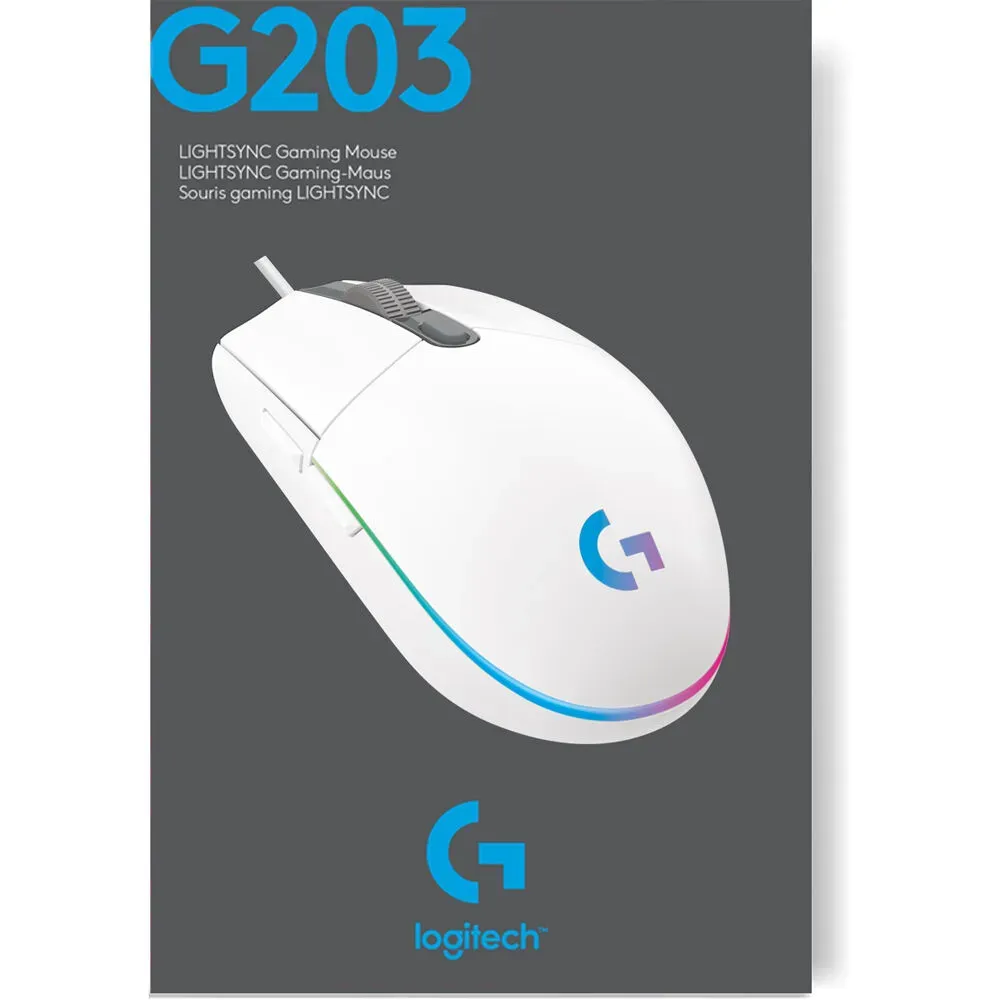 MOUSE LOGITECH G203 LIGHTSPEED WHITE