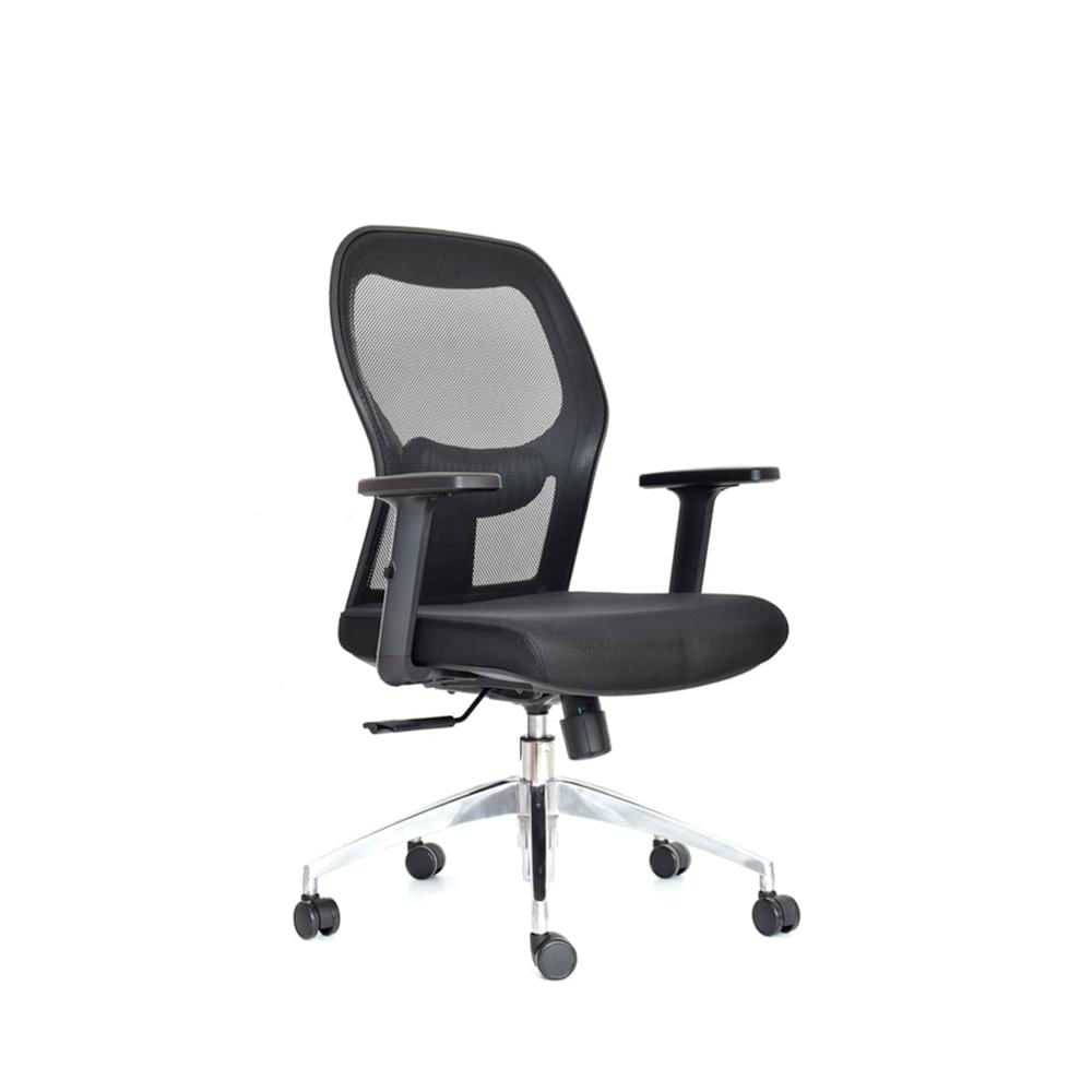 Silla Ergonómica Noruega Gerente Aluminio Negro PN Ofideas