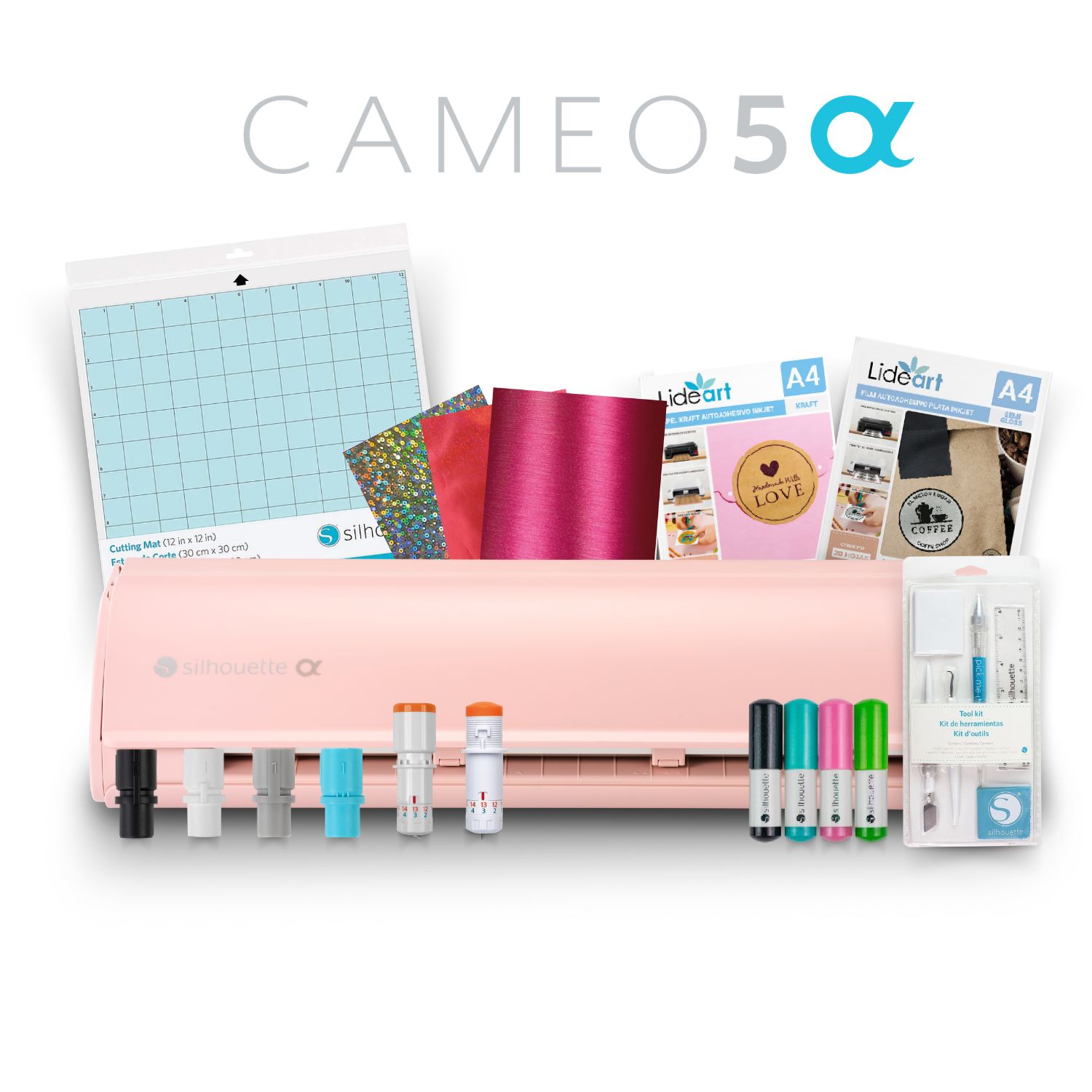 Combo Full Silhouette Cameo 5 Alpha Rosa y Cuchillas