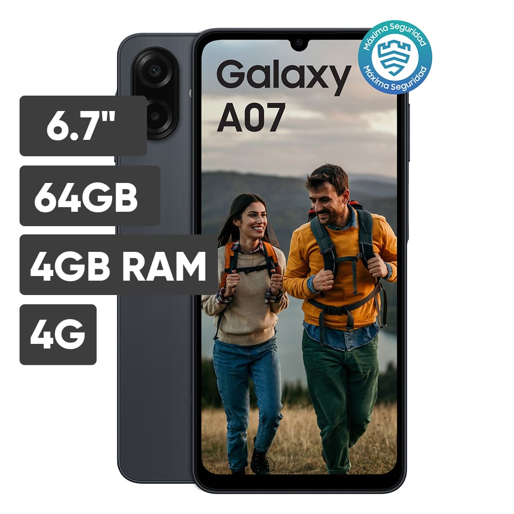 Smartphone SAMSUNG Galaxy A07 6.7"" 4GB 64GB 50MP + 2MP Negro
