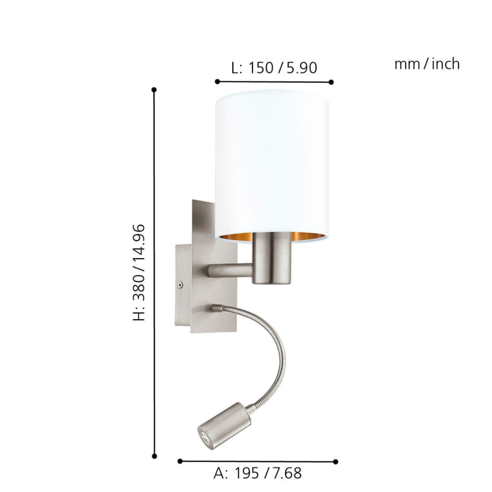 Aplique Eglo Pasteri  Blanco Cobre