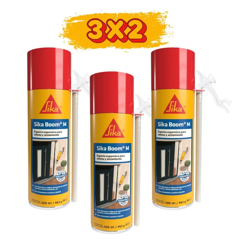 3x2 Espuma Expansiva de Poliuretano Sika Boom M x500ml