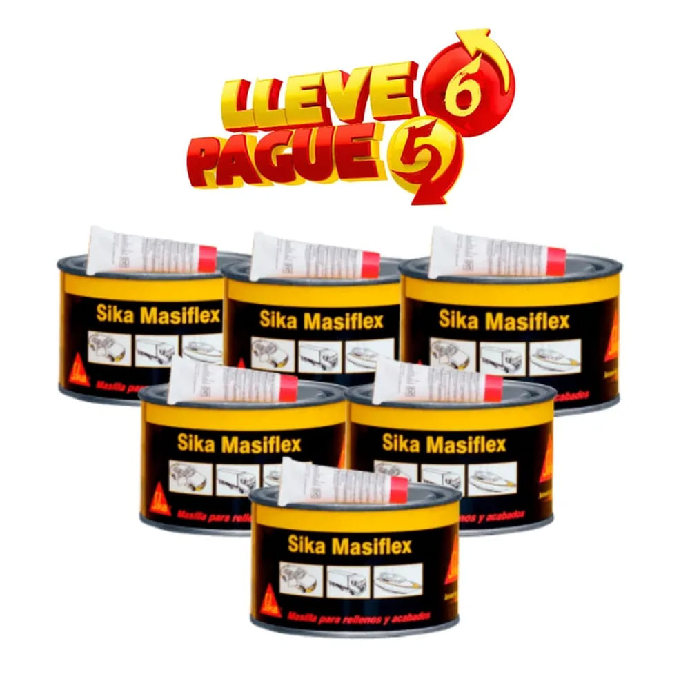 6x5 Masillas p relleno y acabo Sika Masiflex x600gr
