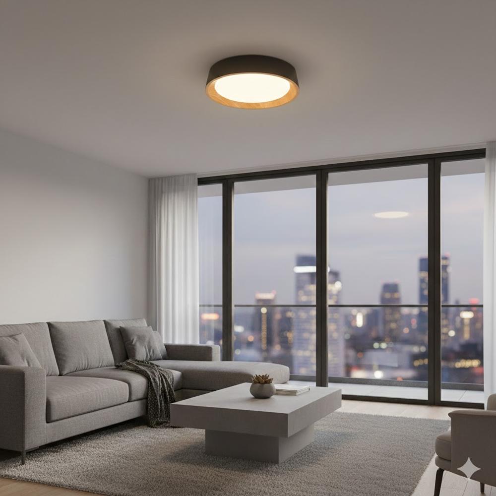 Panel LED Decorativo Bonete 48W Rosca E27 27cm 3 Colores de Luz