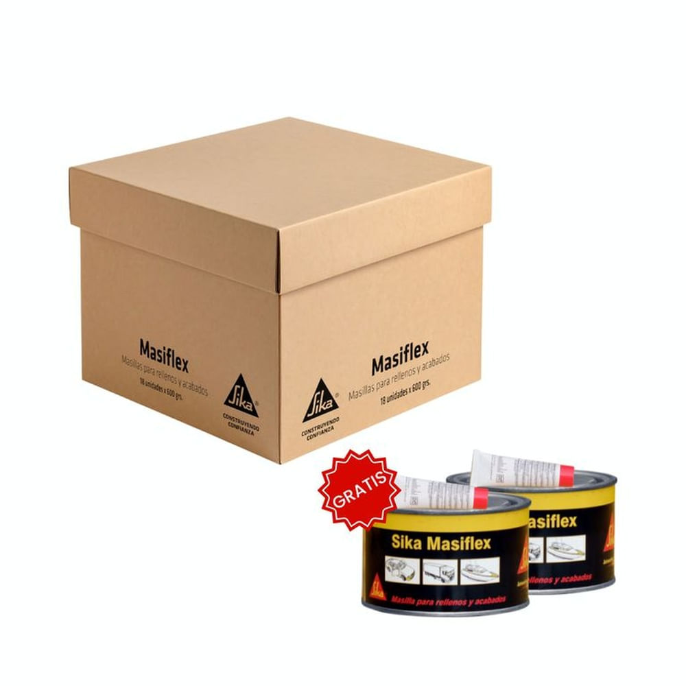 1Caja de Masilla Masiflex 600gr para Carrocería - GRATIS 2 unidades