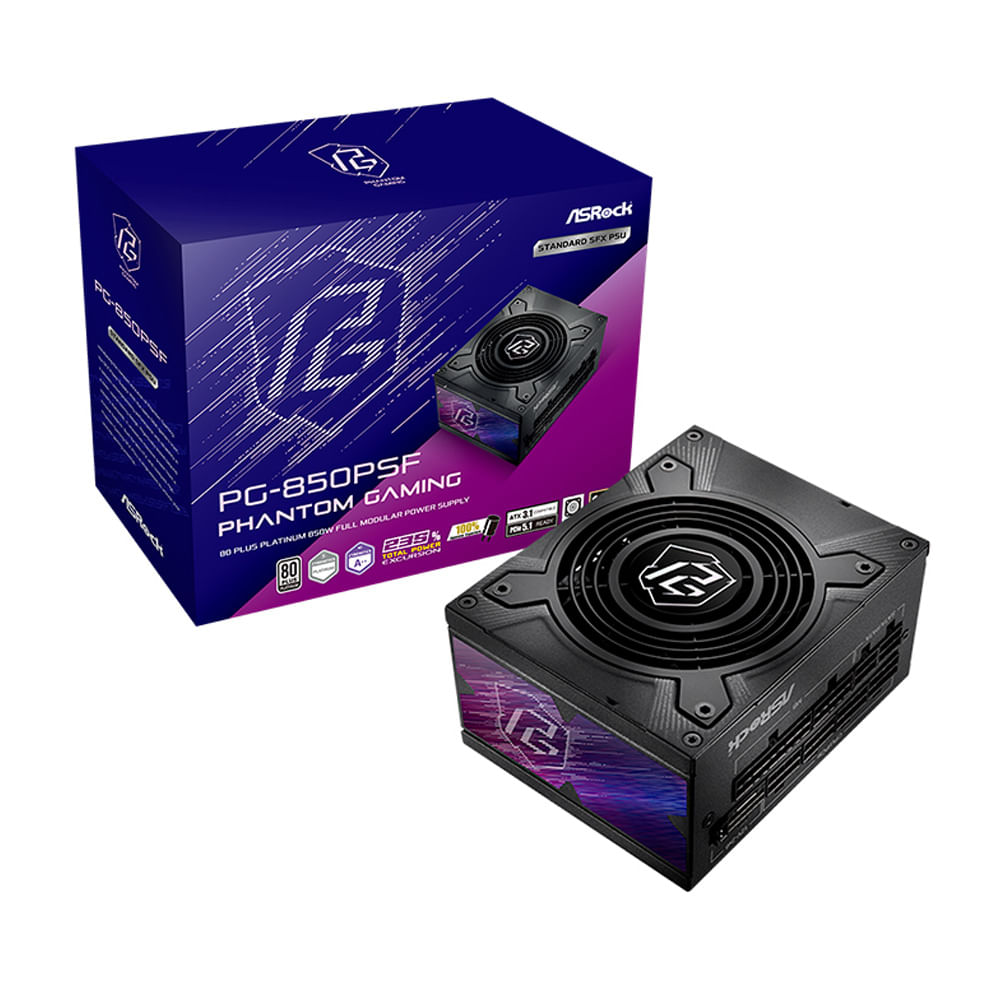 Fuente de poder ASRock Phantom Gaming PG-850PSF 850 W 80 PLUS Platinum modular ATX 3.1