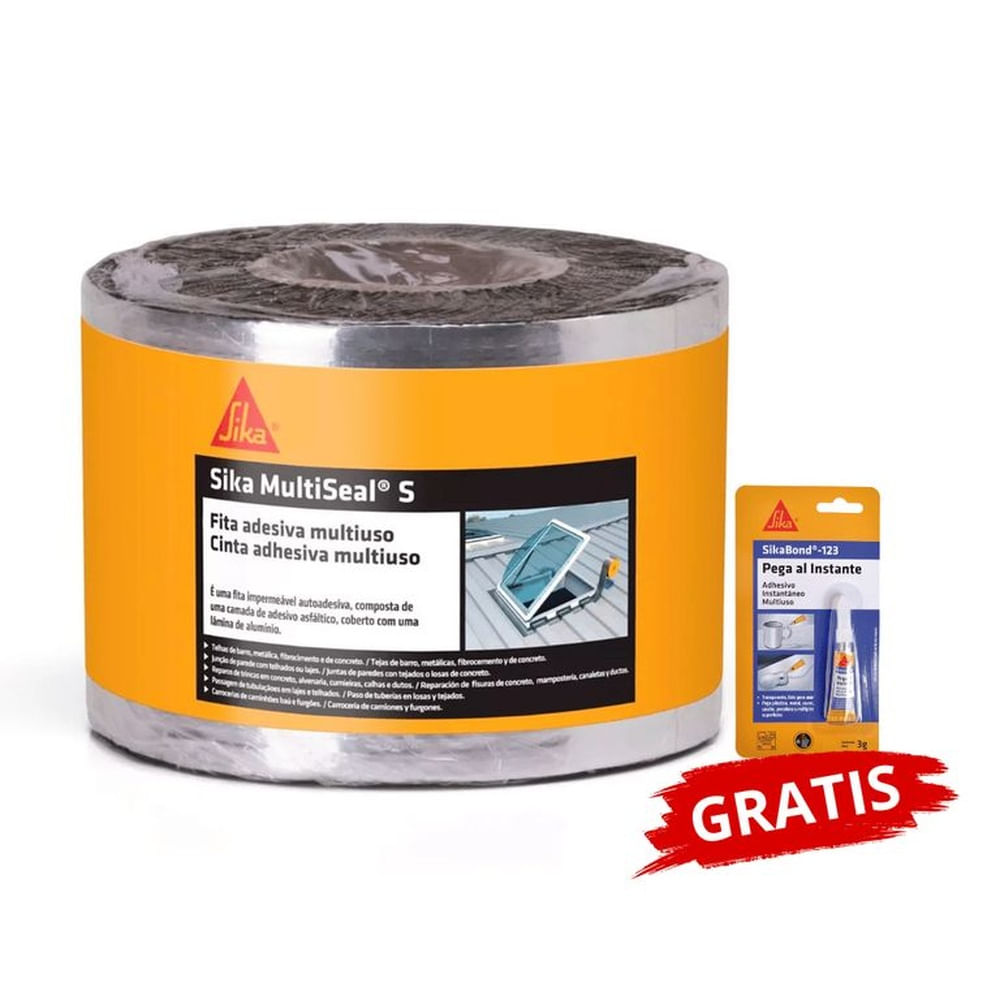 Cinta para Sellar Uniones Sika Multiseal S Aluminio Gratis Sikabond123