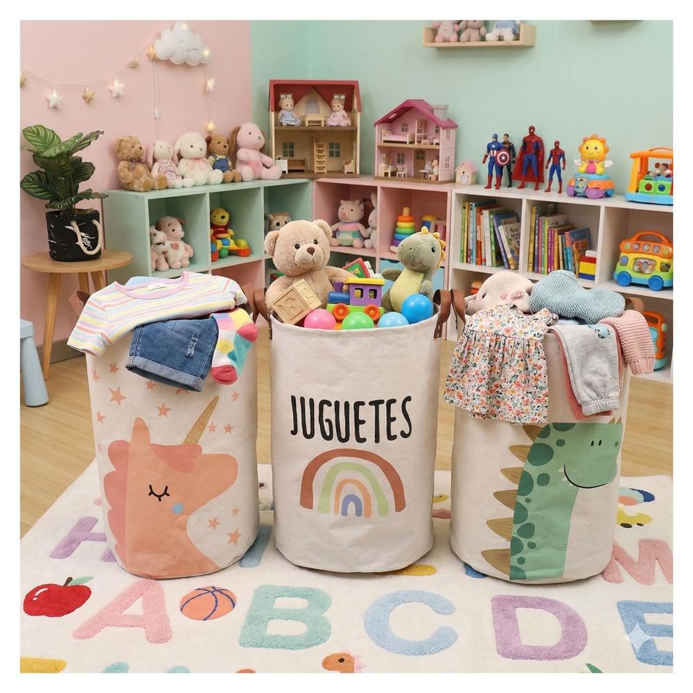 Cesto Infantil para Ropa y Juguetes Pack 3 Unds