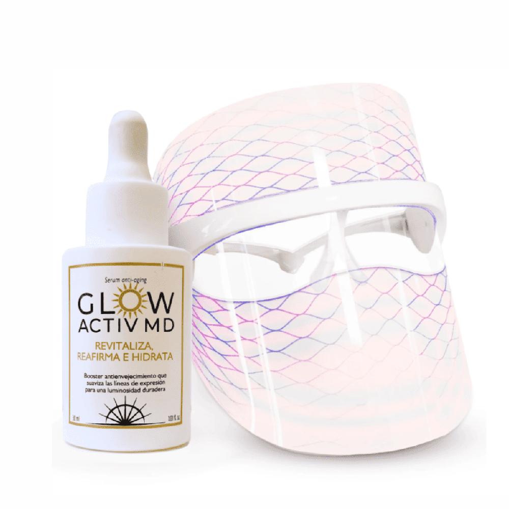 Combo Glow Activ Sérum Antienvejecimiento y Máscarilla LED de 7 colores