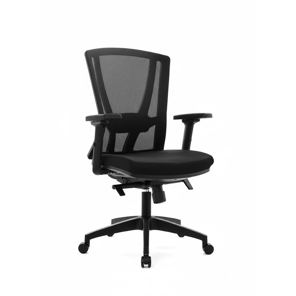 Silla Ergonómica Winner Gerente Brazos 1D Nylon Negro PN Ofideas