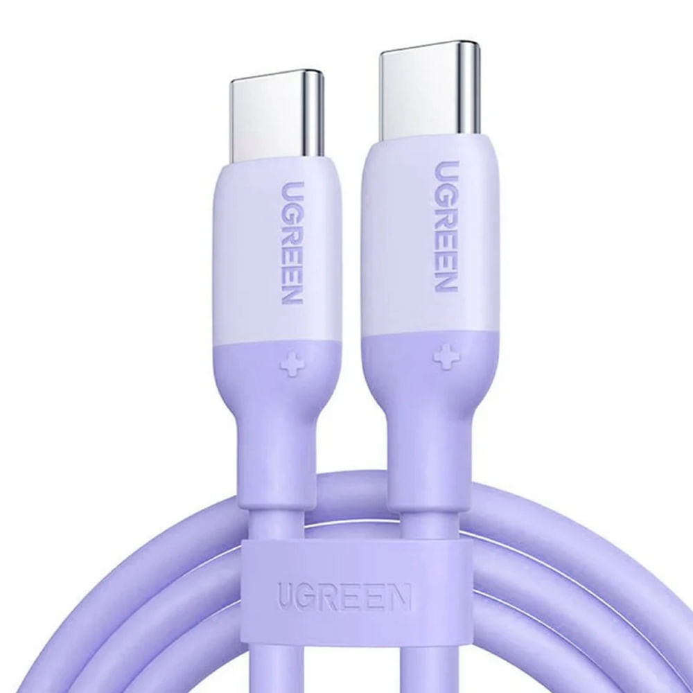 UGREEN Cable USB-C a USB-C 60W 1M Carga Rápida Silicona Morado US563 45180