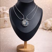Collar duo Celestial Sol Luna - Acabado Plateado