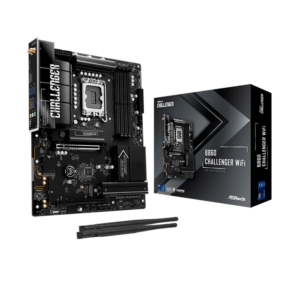 Tarjeta madre ASRock B860 Challenger WiFi LGA1851 DDR5 Wi-Fi 7 2.5GbE PCIe 5.0 M.2 Gen5