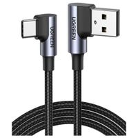 UGREEN Cable USB-A a USB-C 18W 1M Ángulo 90 Carga Rápida Space Gray US176 20856