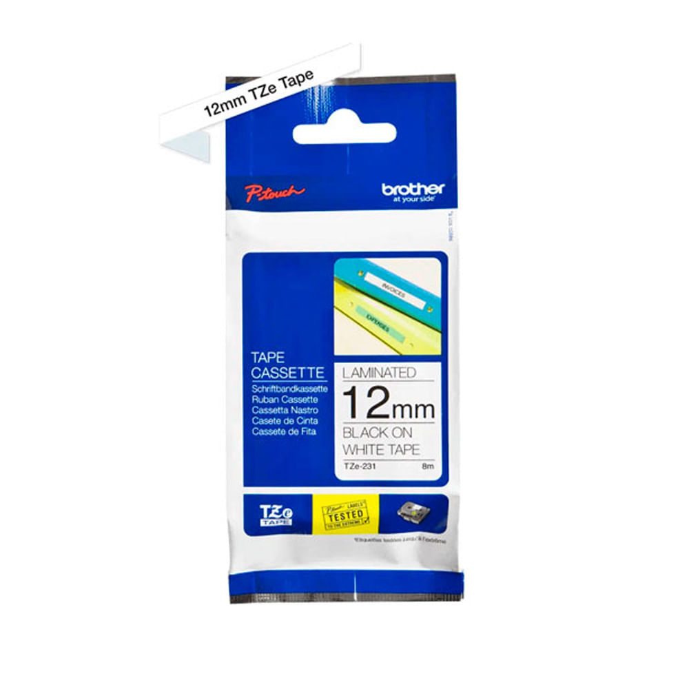 Cinta Brother TZE-231 para PT-1090 PT-1400 PT-2730VP color black