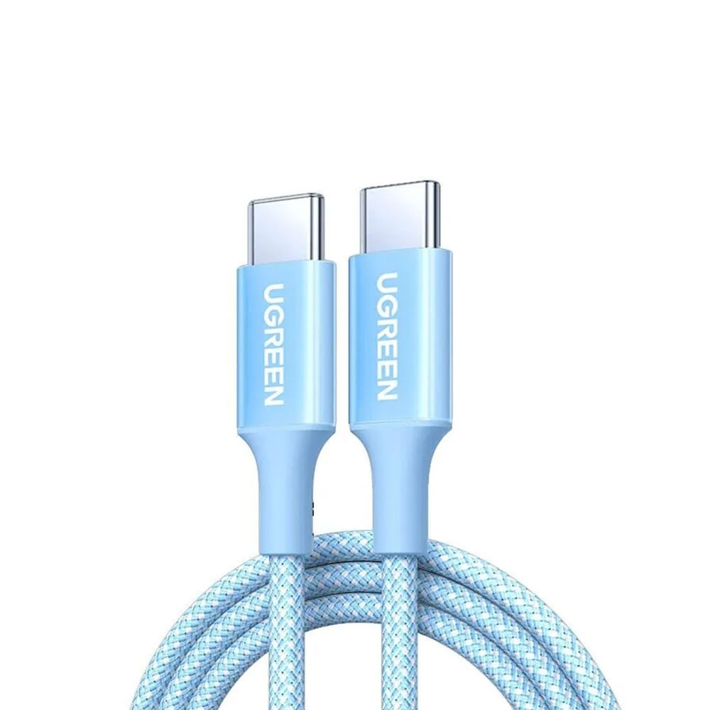 UGREEN Cable USB-C a USB-C 100W 5A 1M PD Carga Rápida Trenzado Azul L502 65253