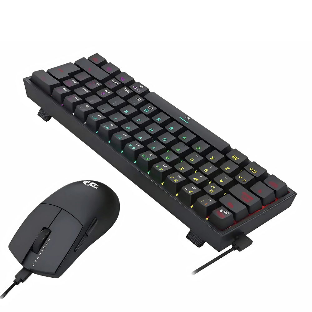Combo Redragon S143 Teclado K617RGB FIZZ SP Y Mouse M724 Black