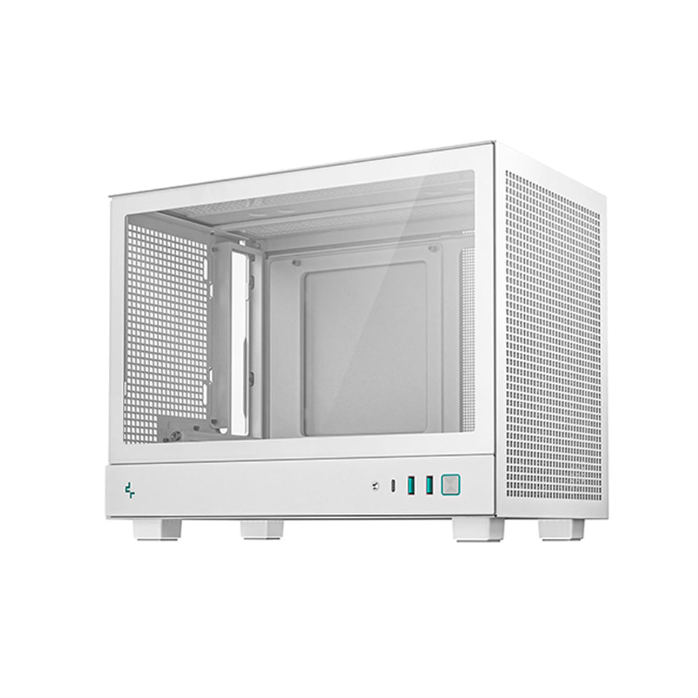 Case gamer Deep Cool CH160 WH con panel de vidrio color blanco
