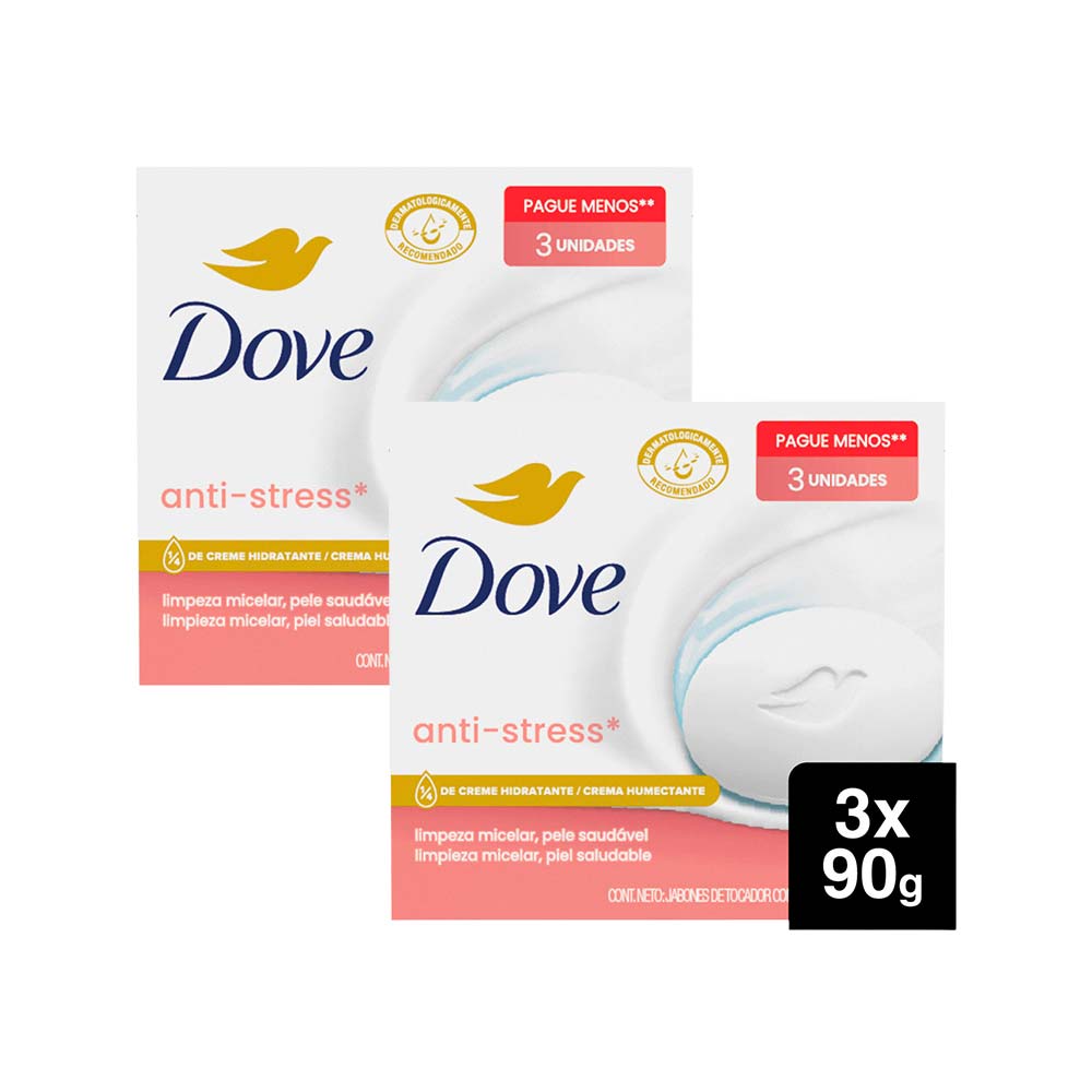 Pack Jabón de Tocador DOVE Micelar Barra 90g Paquete 3un x 2un