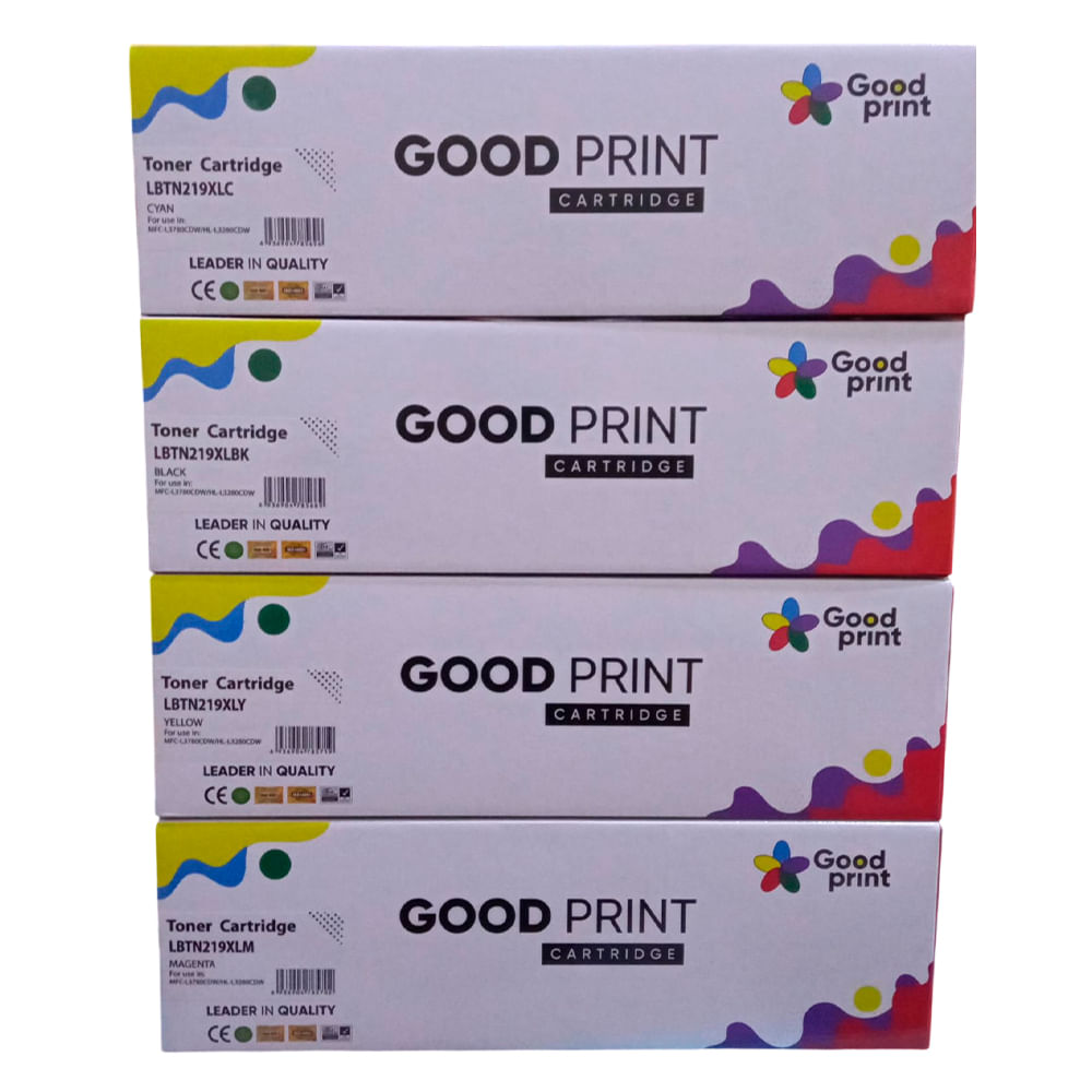 Kit de Toner Brother TN219 Negro y colores HL-L3280CDW Compatible