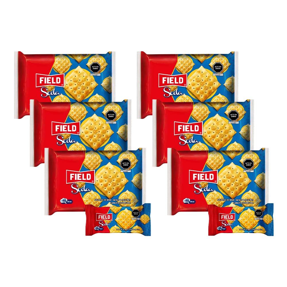 Pack Galletas Saladas FIELD Soda Paquete 6un x 6un
