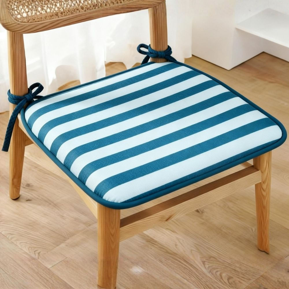 Cojín Asiento Memory Rayas Azul 40x40cm