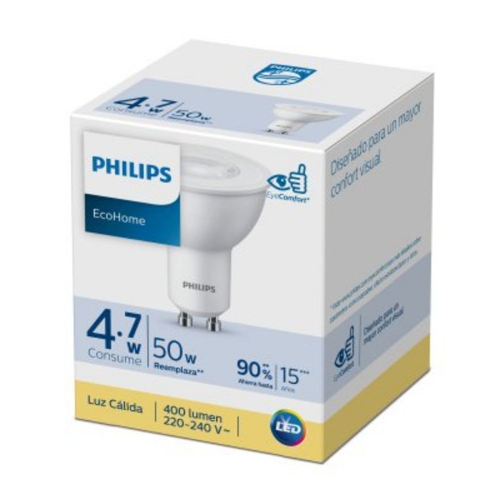 Dicroico Philips Gu10 Ecohome Luz Cálida