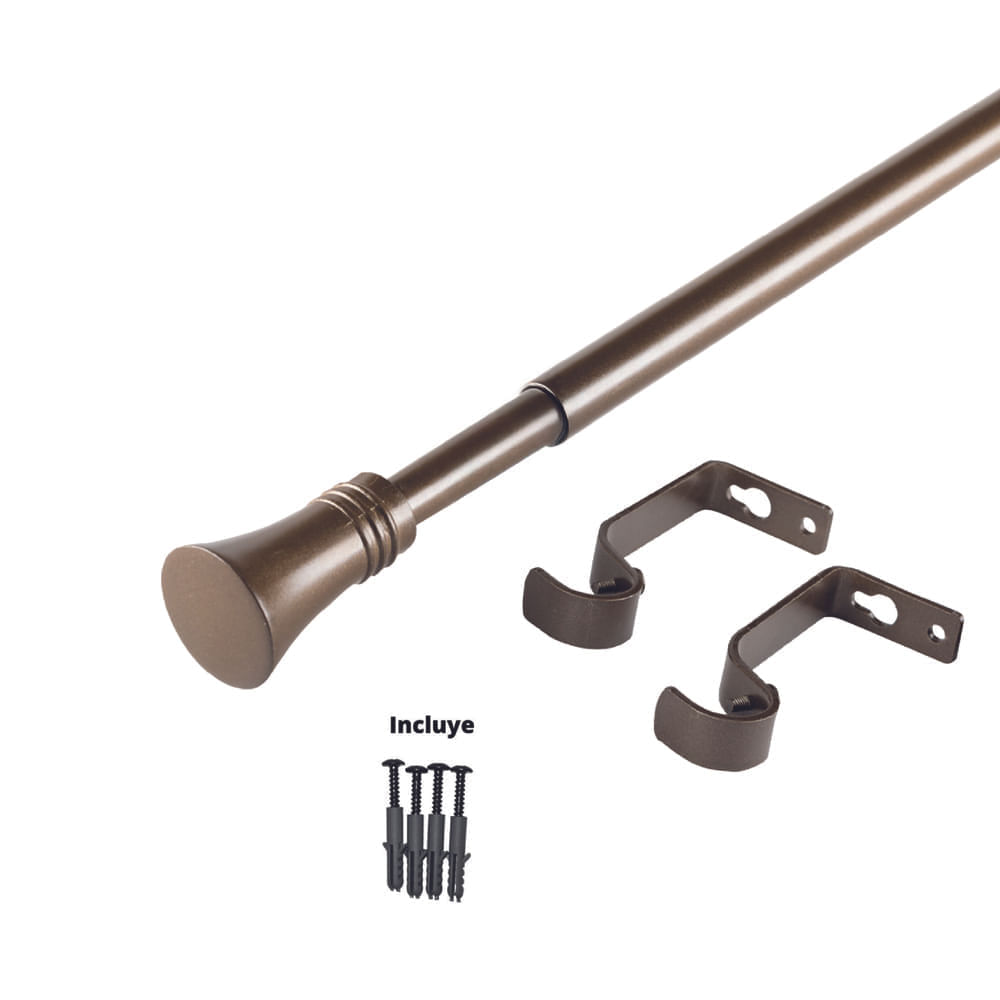 Pack Cortinero Simple Exterior Marron Conico 170-320cm Aura