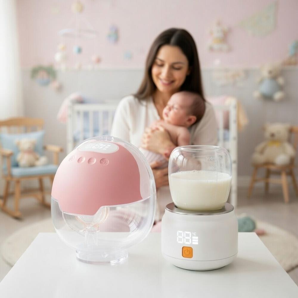 Extractor De Leche Eléctrico Portátil Y Calentador Digital