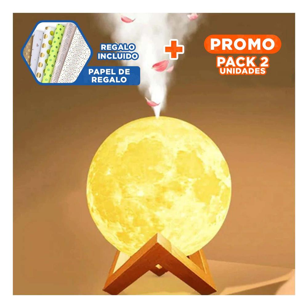 Pack2 Contemporaneo Decorativo Humidificante con Lampara Lunar Y+Papel Regalo