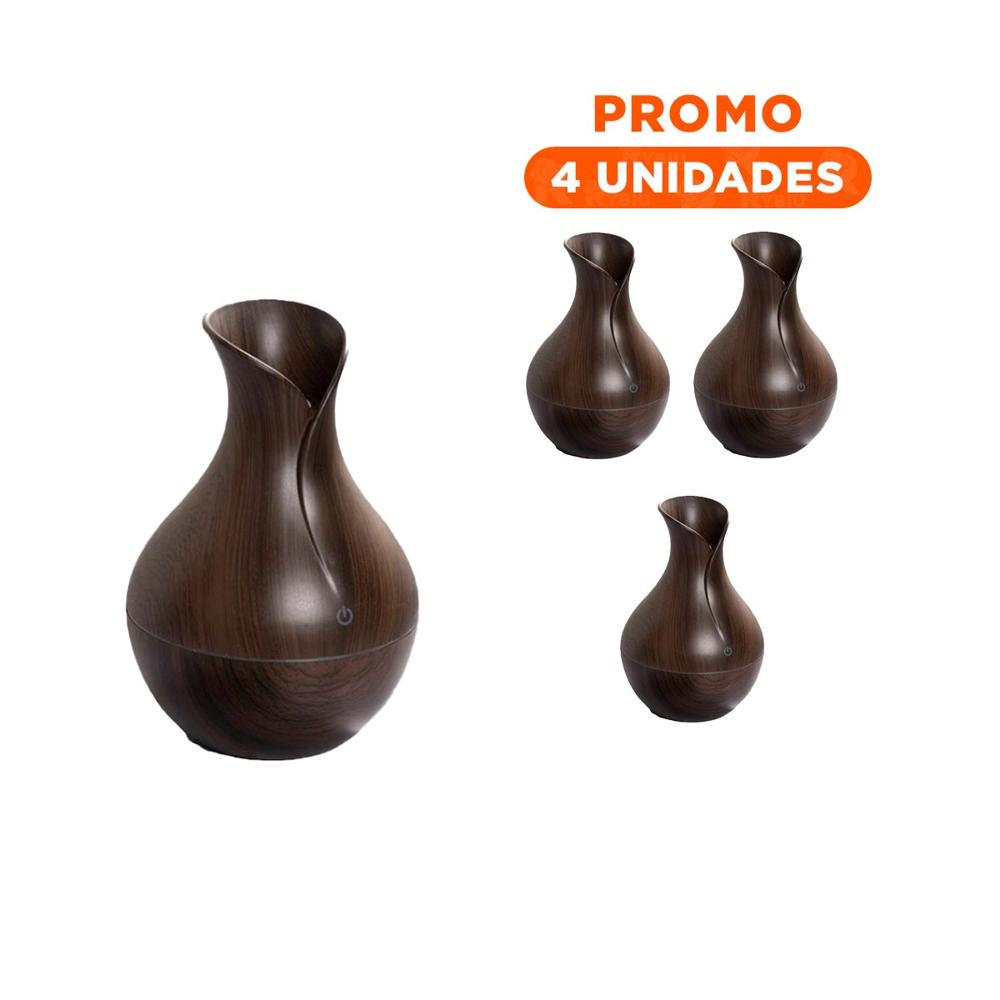 Pack4 Nebulizador para Ambientes de Casa en Madera Oscuro Natural Y+Regalo Sticker